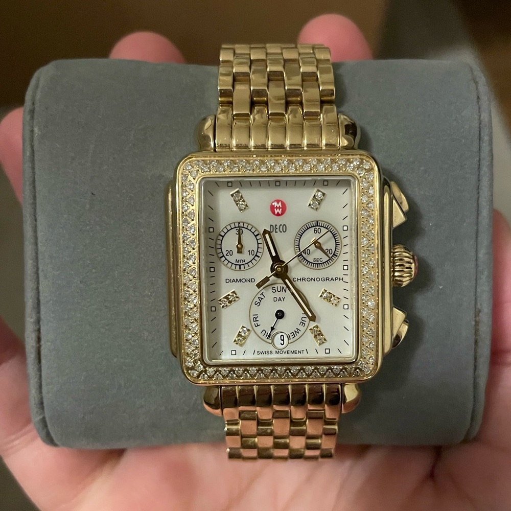 Michele Women’s Gold Deco Watch